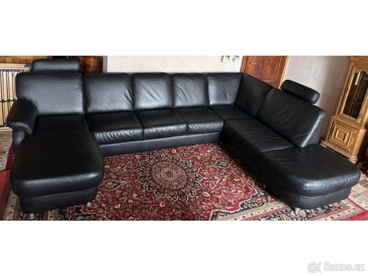 Moderní kožená sedací souprava ve tvaru "U", 3275 - 3