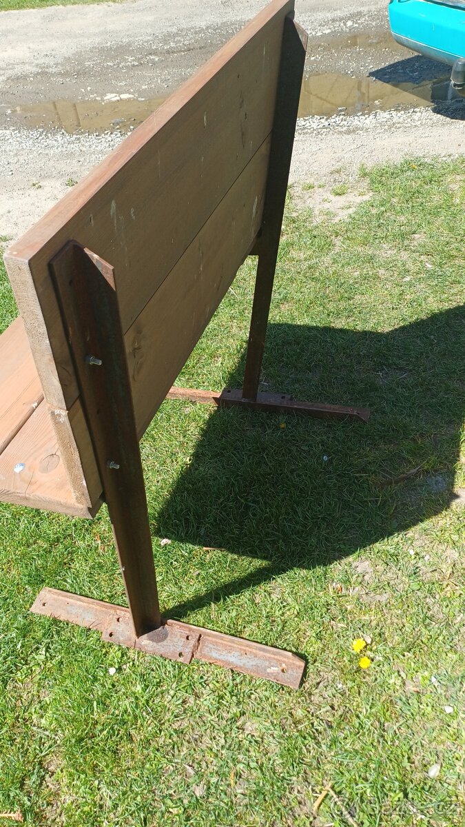 Lavice drevo+ kov - 3