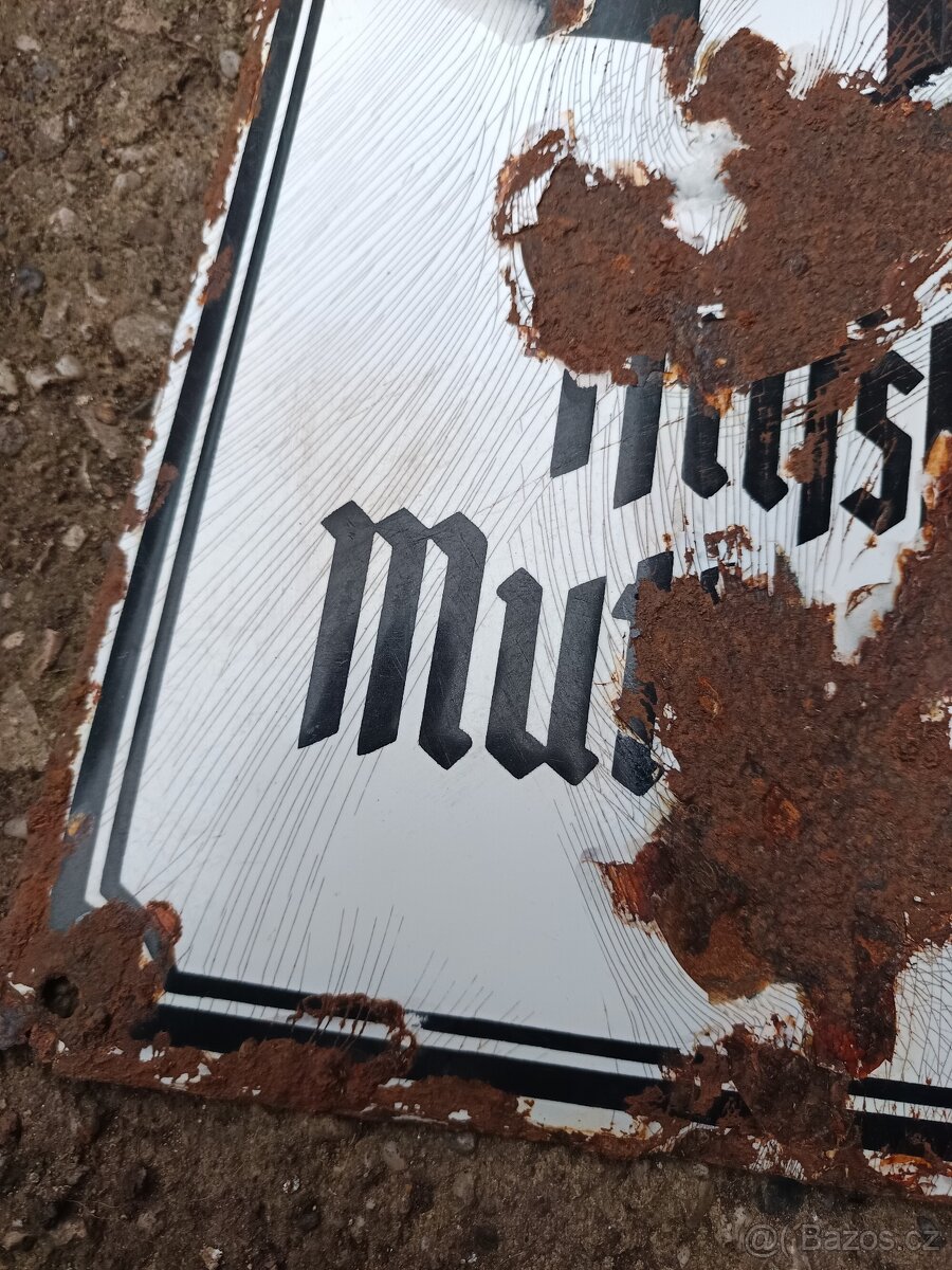 Stará smaltovaná cedule ze Sudet 2. - 3