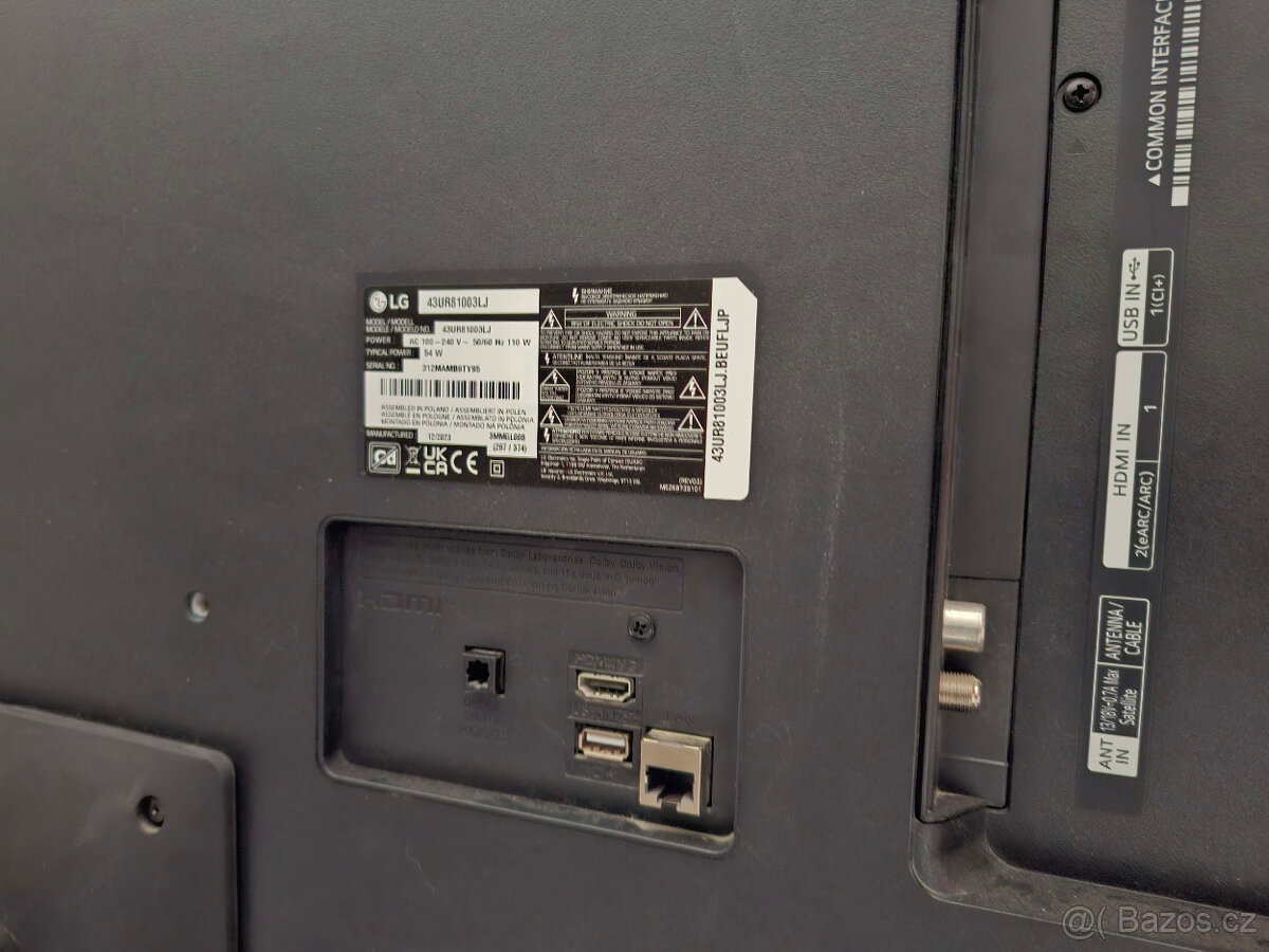 TV LG Úhlopříčka 43" (108cm) Rozlišení 4K (3 840 x 2 160 p - 3