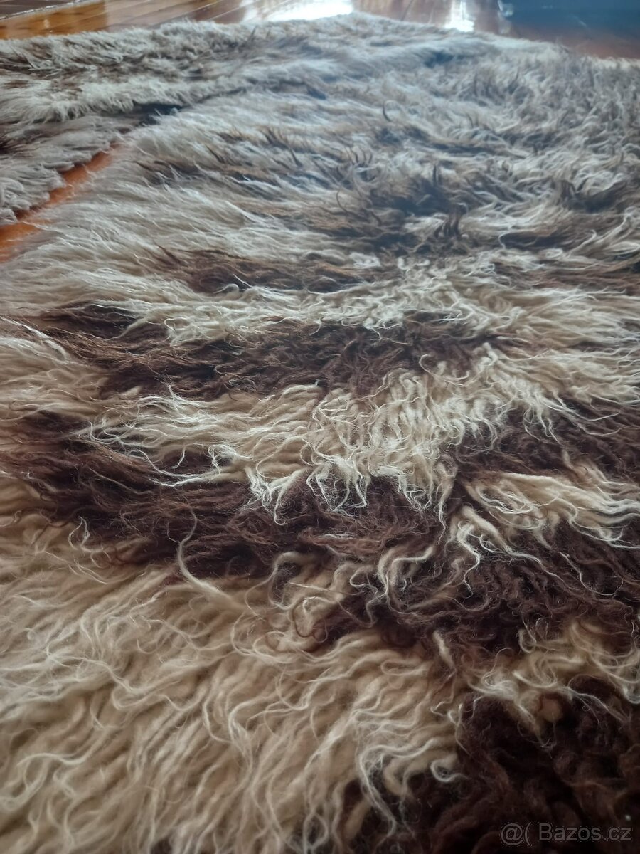 Vázaný vlněný přehoz / koberec 2ks - 3