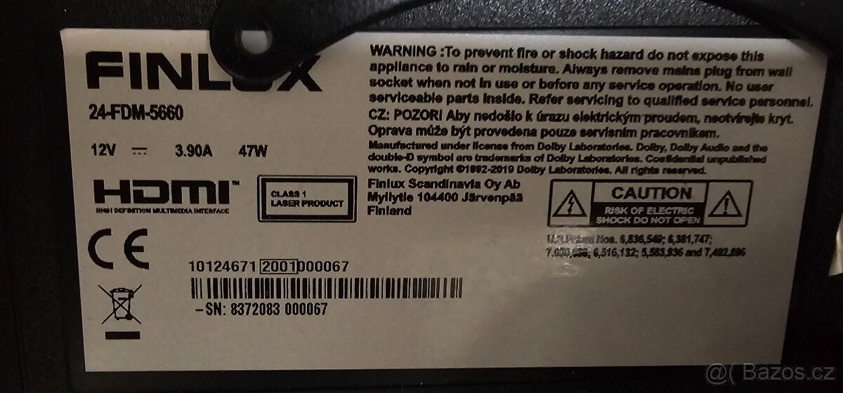 Smart TV Finlux 24FDM5760, černá 24" 61cm - 3