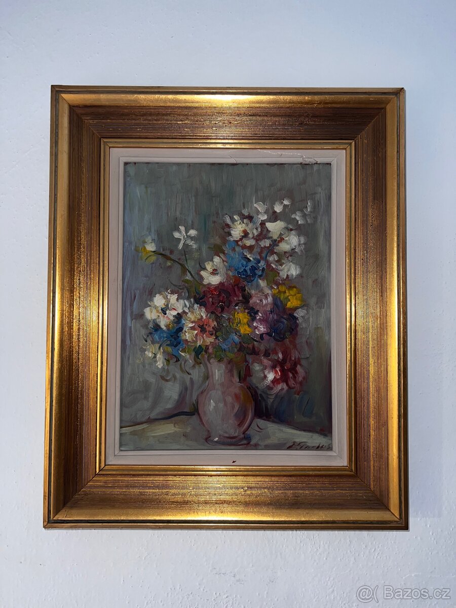 Olejomalba, Květiny ve váze, Řecko - 3