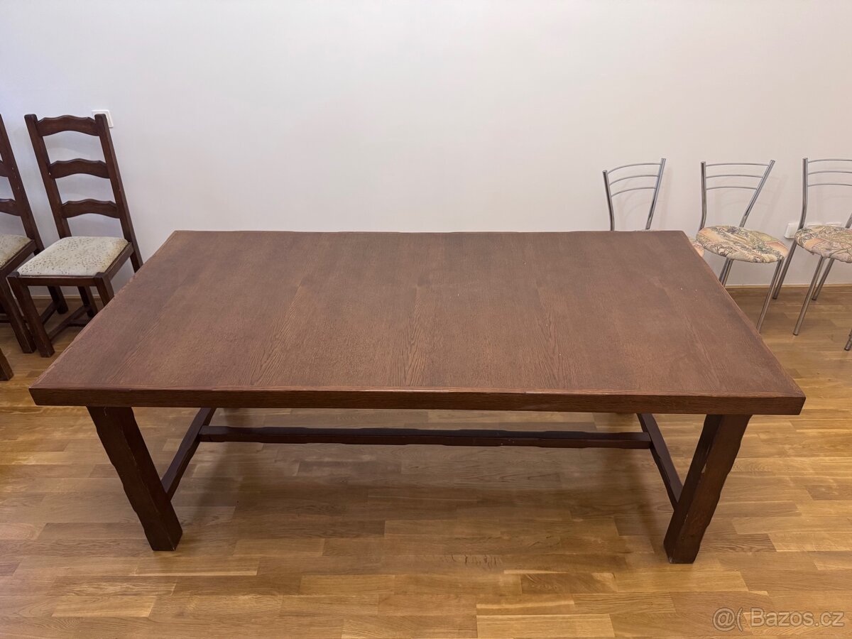 Jídelní stůl z masivu + 6 židlí z masivu - 3