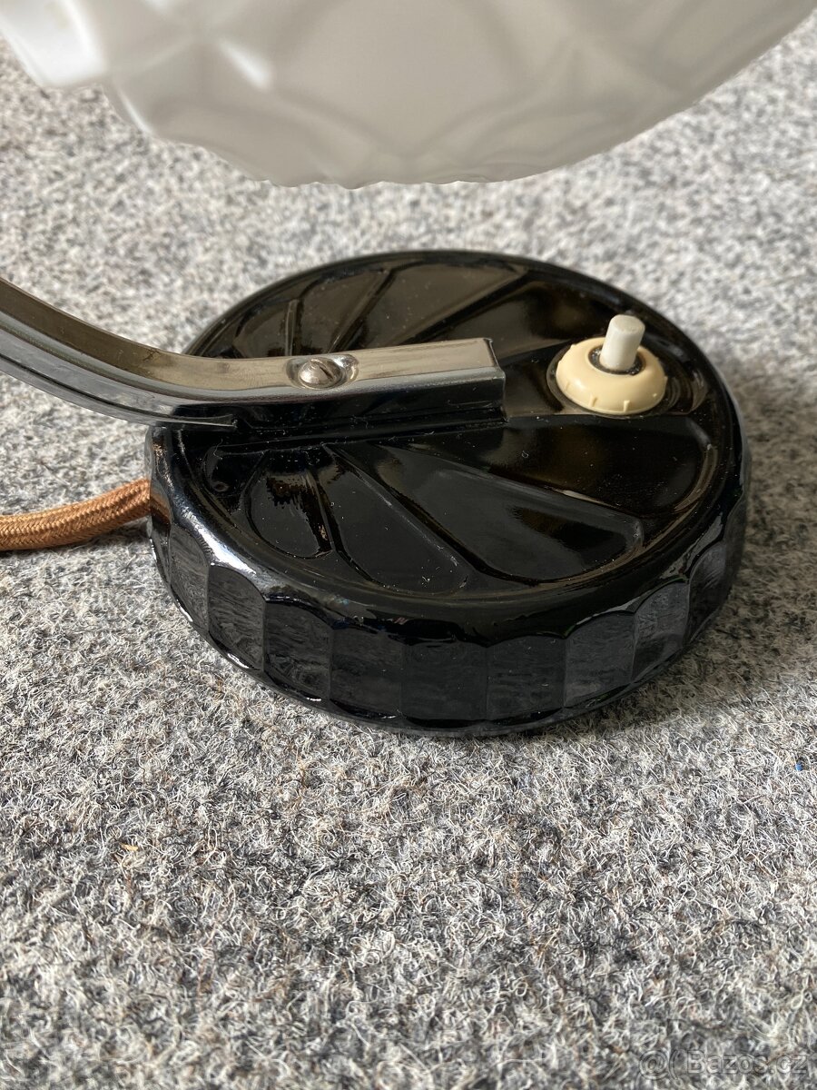 lampa lampička Art deco lampička chrom svítidlo staré - 3