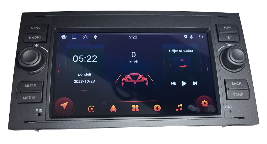 Ford rádio hranaté Android Carplay - 3