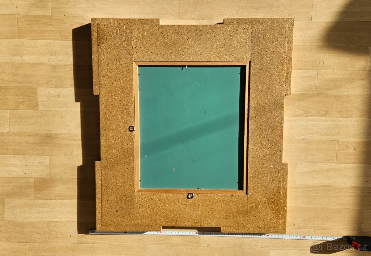 Zrcadlo s dřevěným rámem cca 57x52 cm - 3