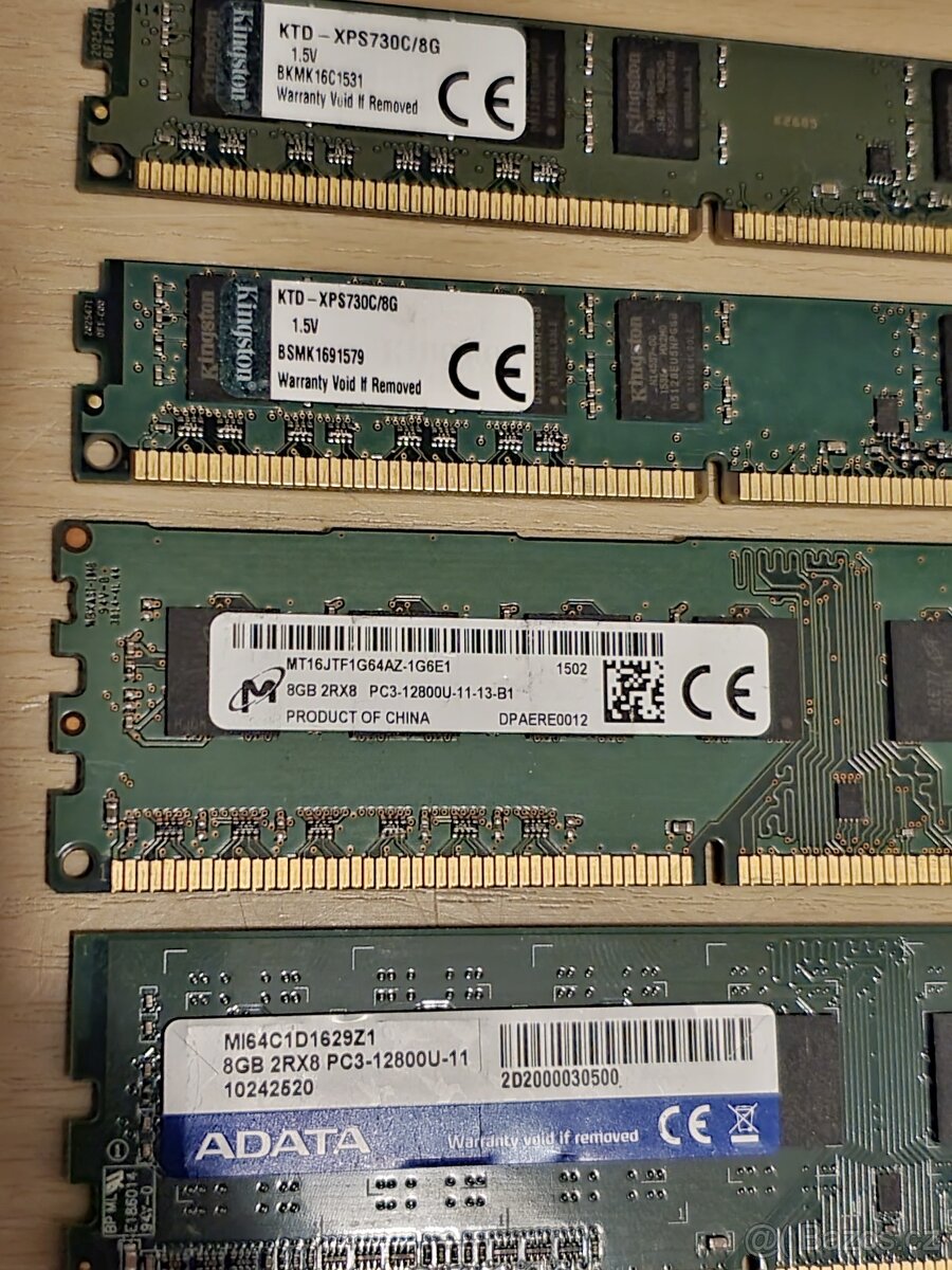 17x 8GB ddr3 do PC, kus : 400kč. - 3