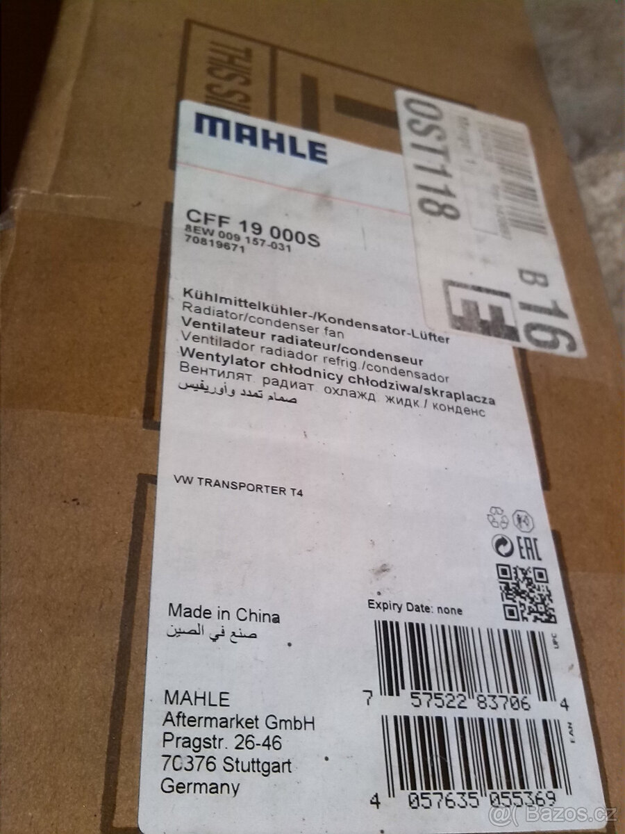 Ventilátor MAHLE ORIGINAL CFF19000S VW 7D0959455K - 3