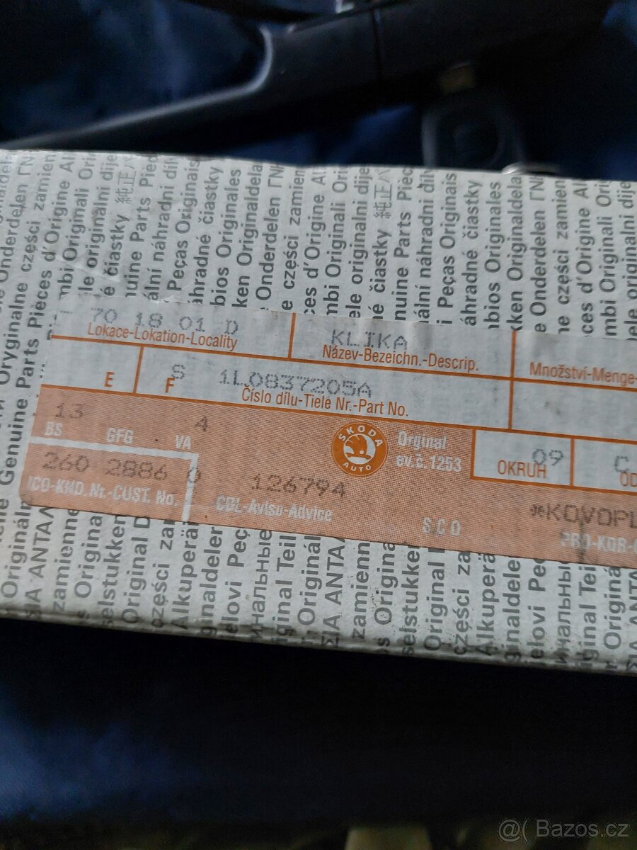 Klika vnější Seat Toledo I levá/pravá original - 3