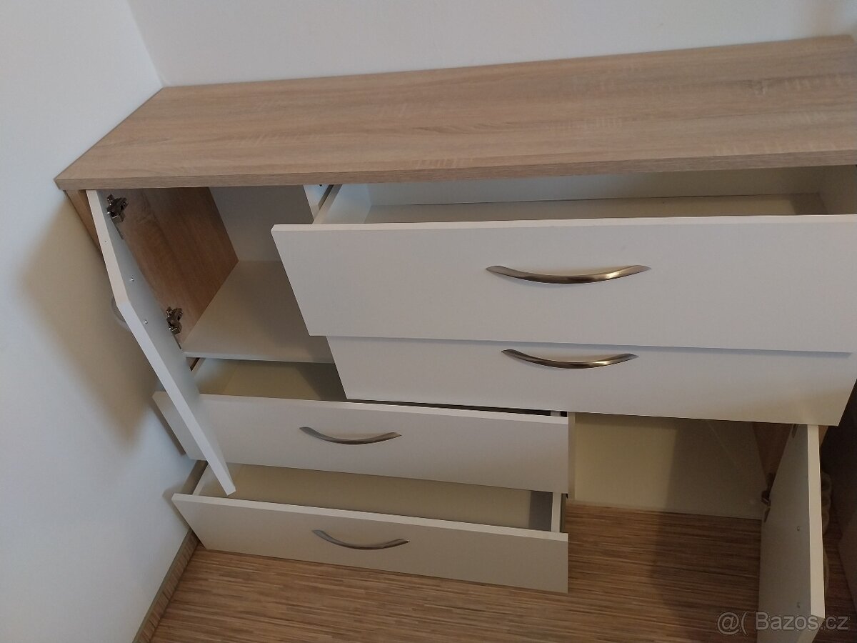 Komoda bila dub sonoma - 3