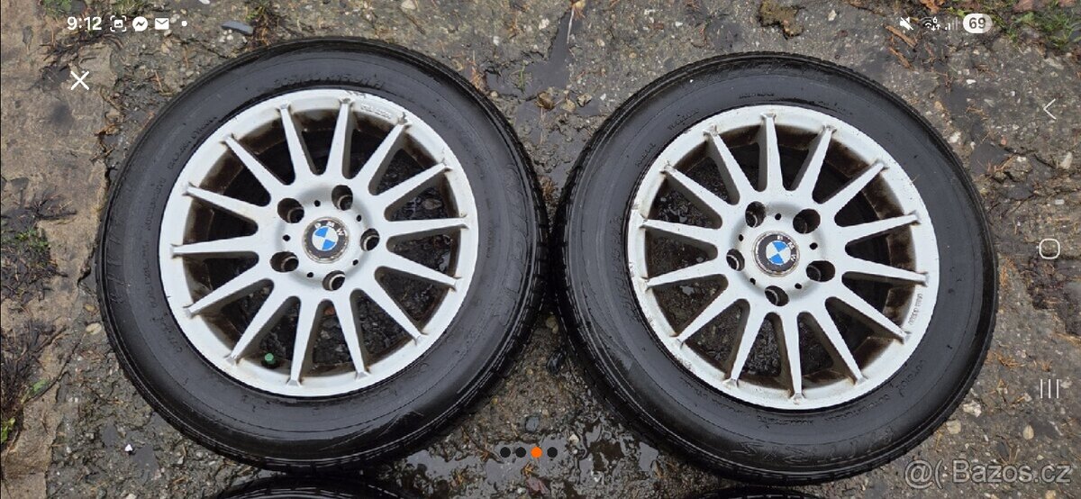 Alu kola R15 5x120, BMW letní 205/60 e36 - 3