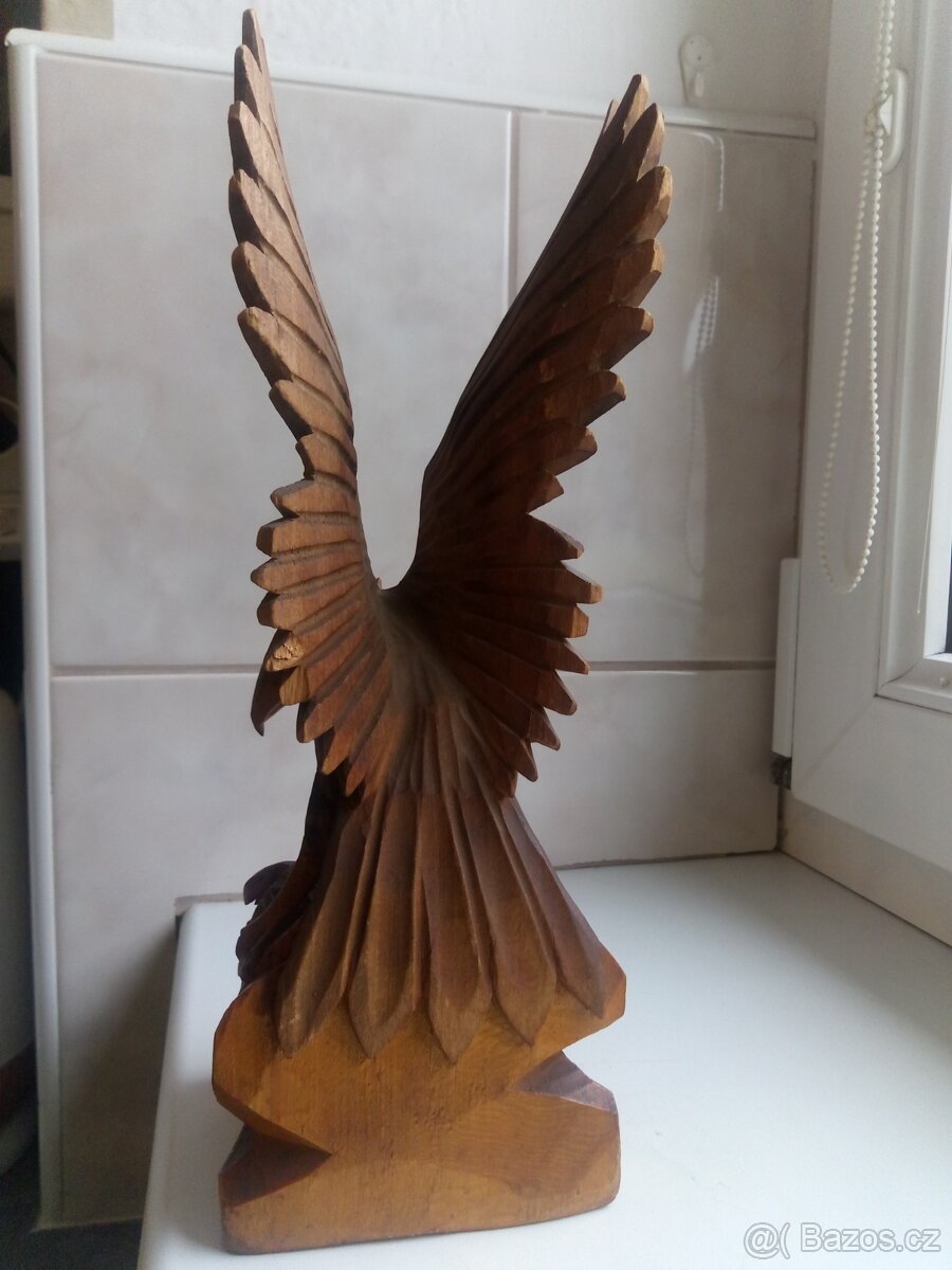 Stará dřevořezba Orel a had - 3