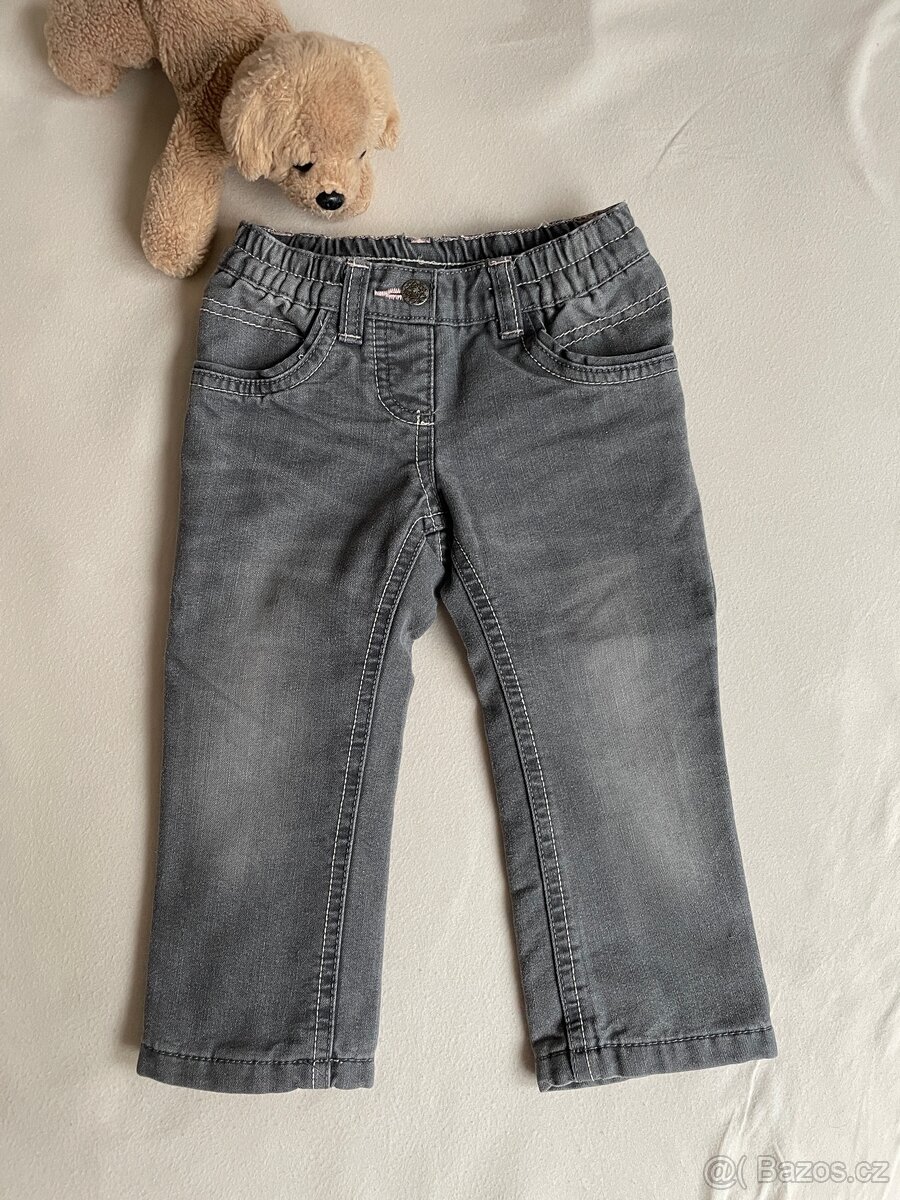 Šedé dívčí zateplené džíny vel. 86 - 3