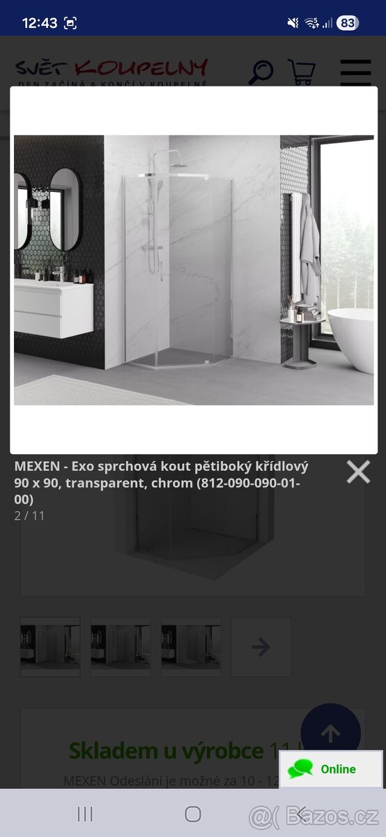 Sprchový kout pětiboký - nový - 3