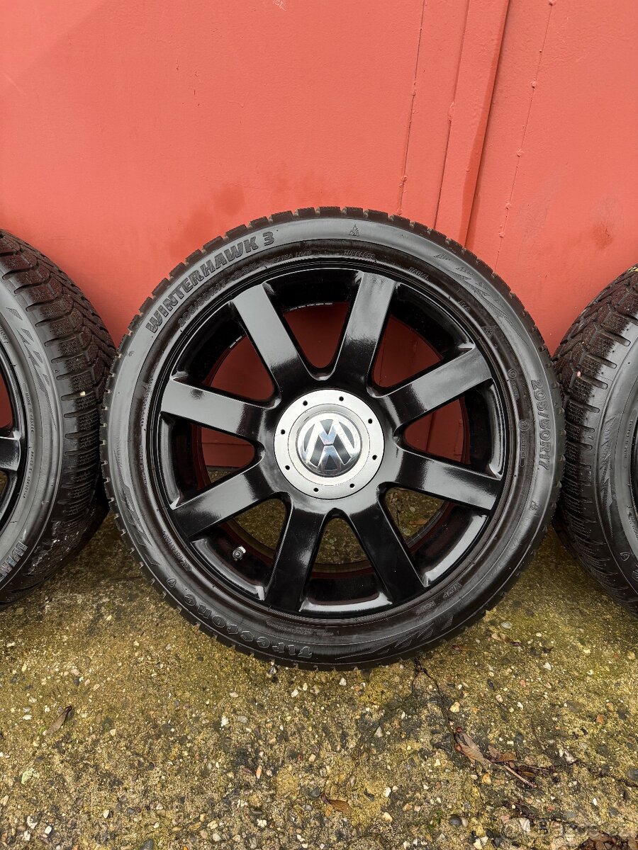 Alu kola VOLKSWAGEN , 5x112 r17 , zimní pneu 205/50 r17 - 3