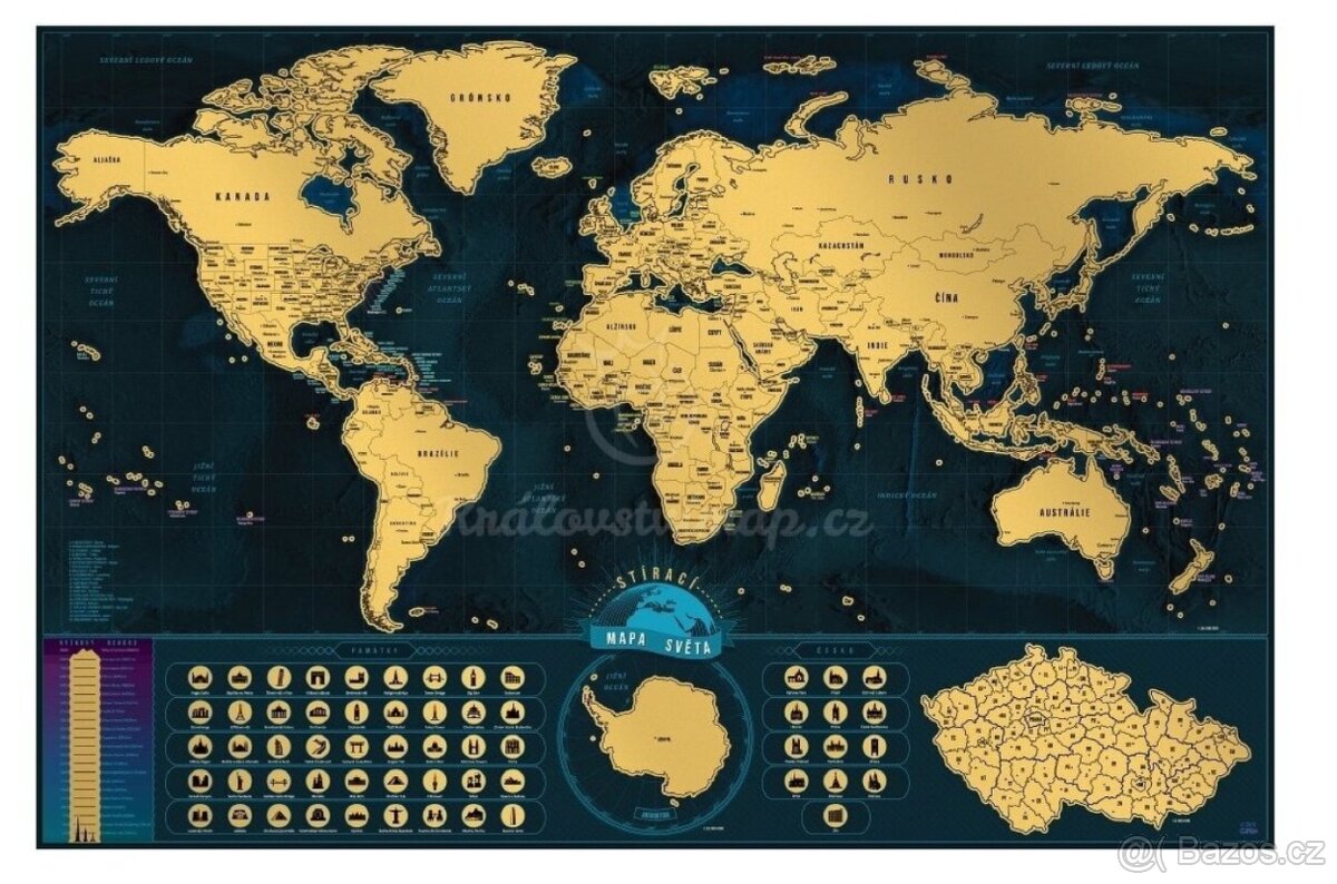 Stírací mapa světa - 3