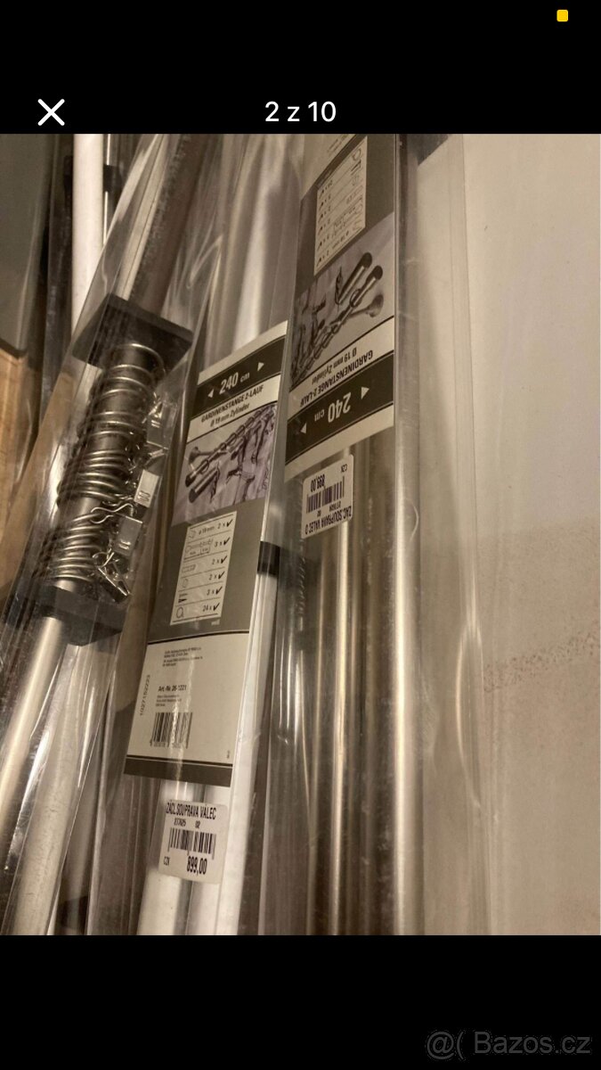 Dvojité garnýže, tyče na závěsy i záclony, garnýže, dvojité - 3