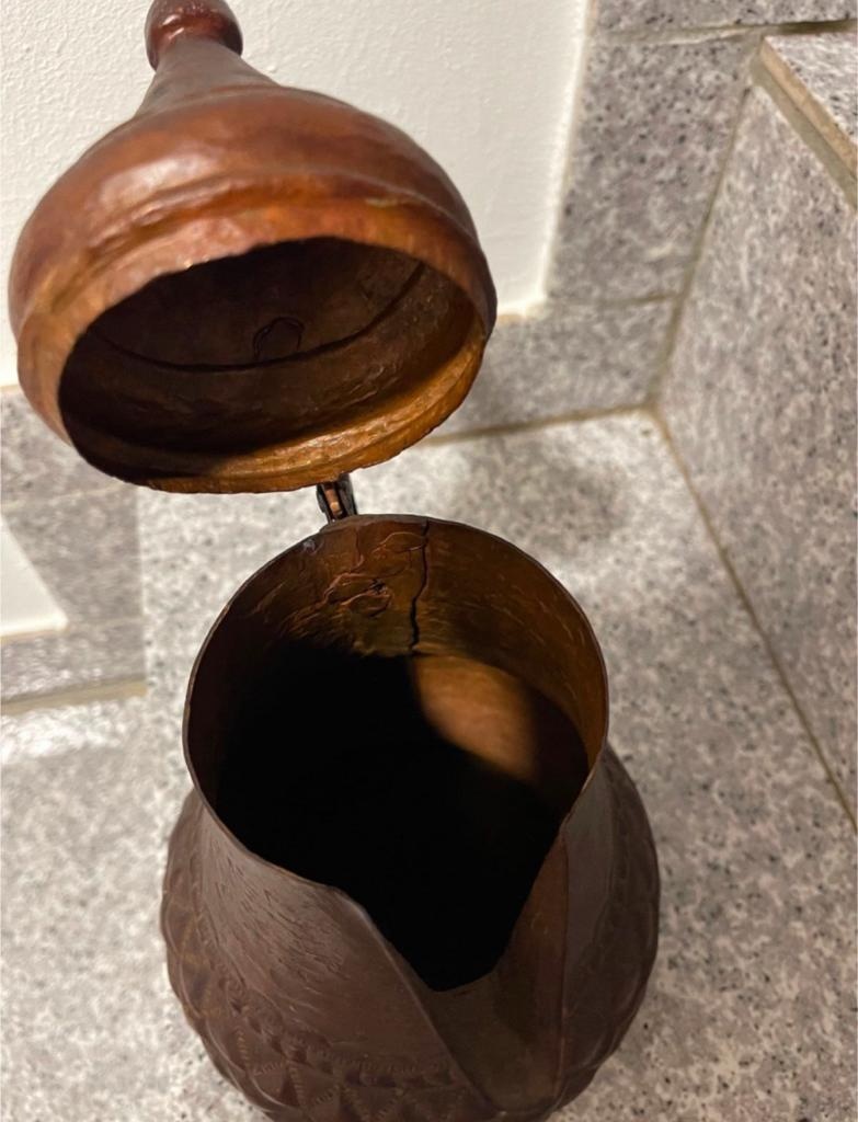 Prastarý Měděný džbánek velmi starý / historie - - 3