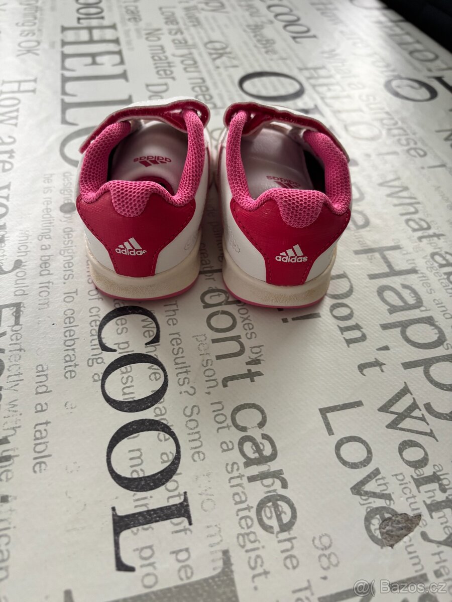 Dětské bílo - růžové botky Adidas, vel. 23 - 3
