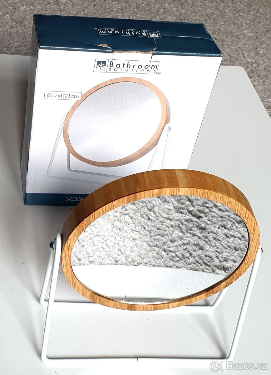 kosmetické zrcátko s kovovým stojánkem 17cm - 3