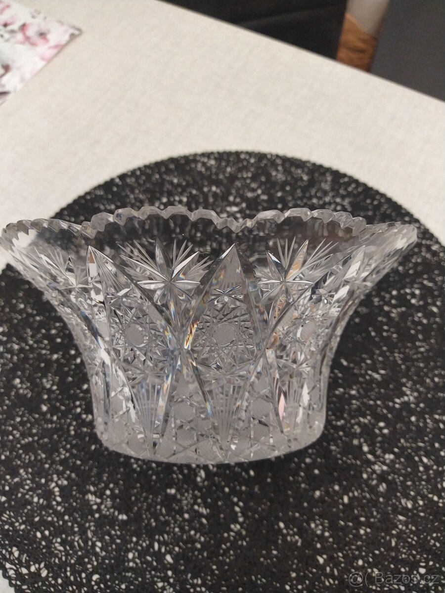Křišťálová broušená mísa - 3