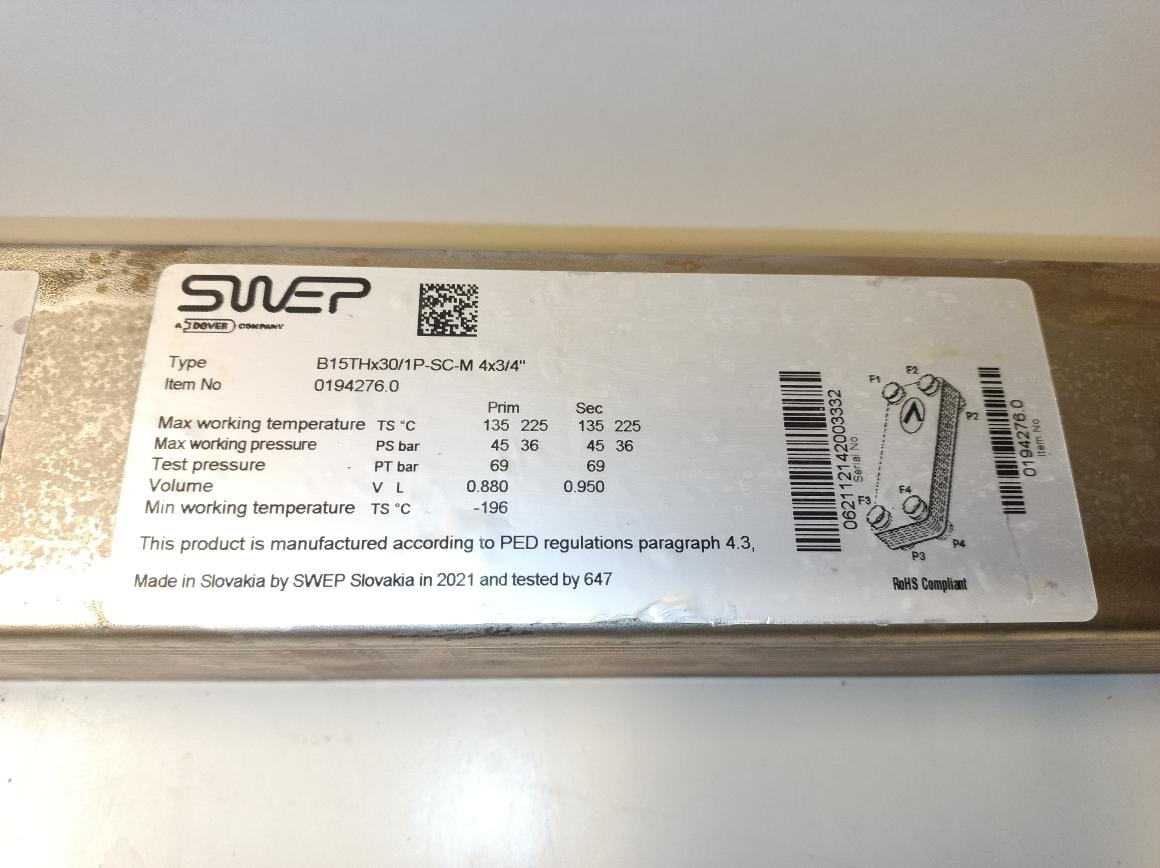 Deskový výměník tepla SWEP B15HX30 - 3