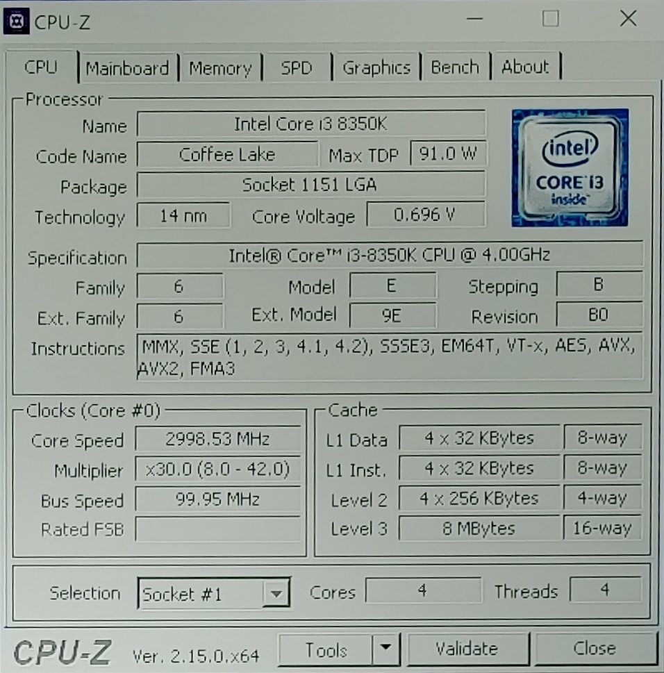 Intel i3-8350K - 3