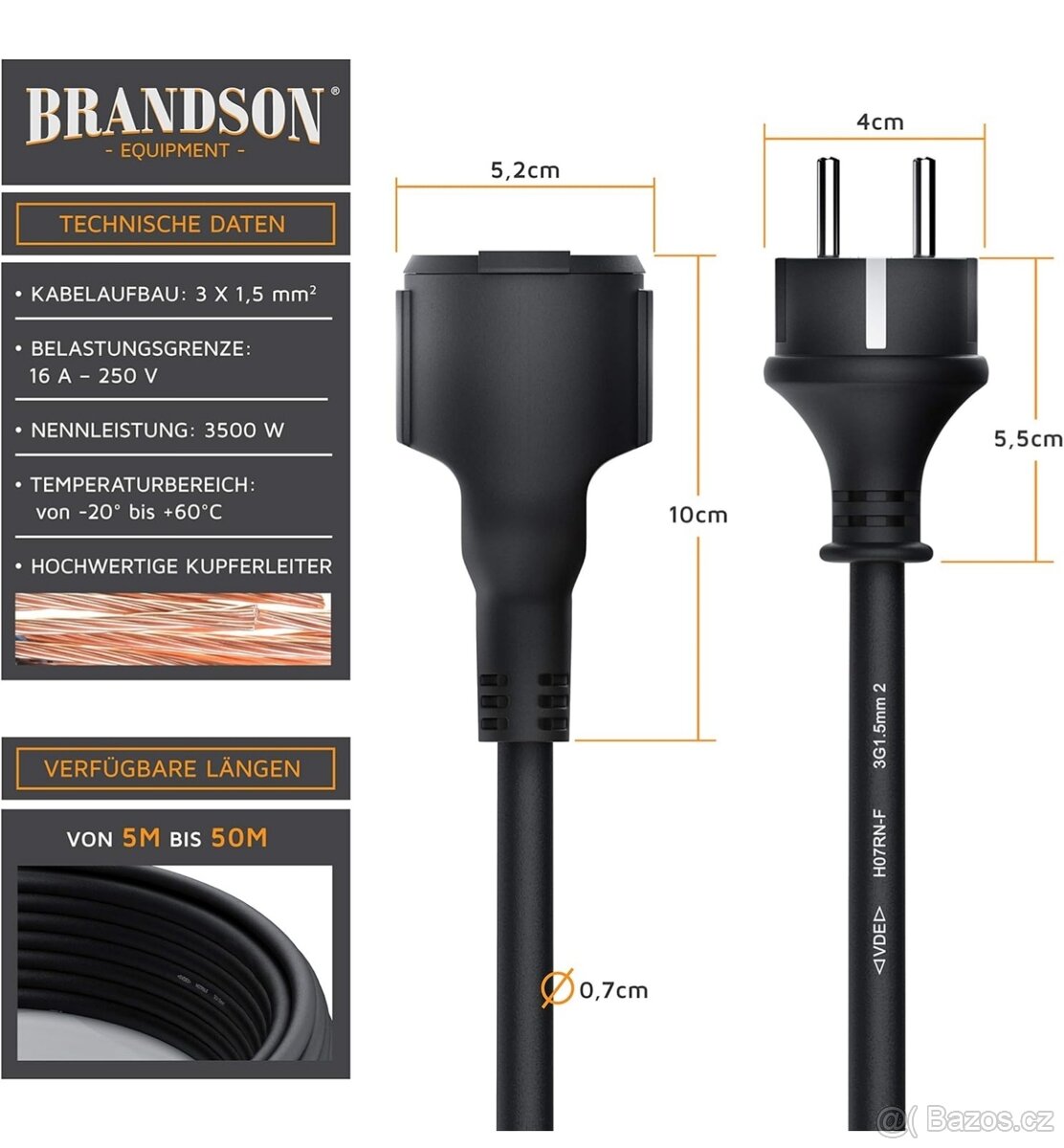 Kvalitní prodlužovací kabely 230V - 3