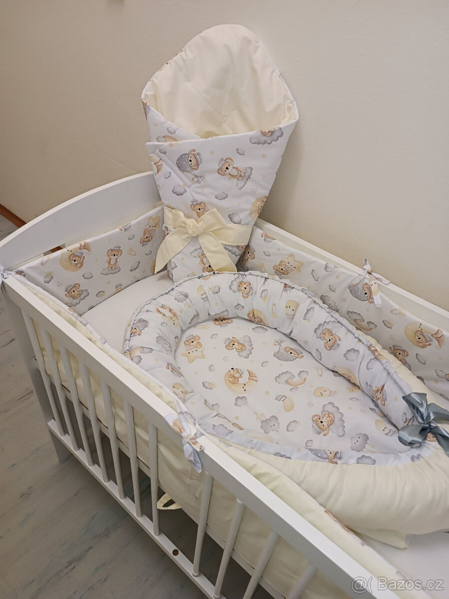 Nová souprava do postýlky medvídci+béžová - 3