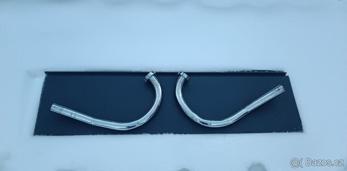 Jawa 350/354/360 Kolena Výfuku+ Matice Jawa Speciál Chrom - 3