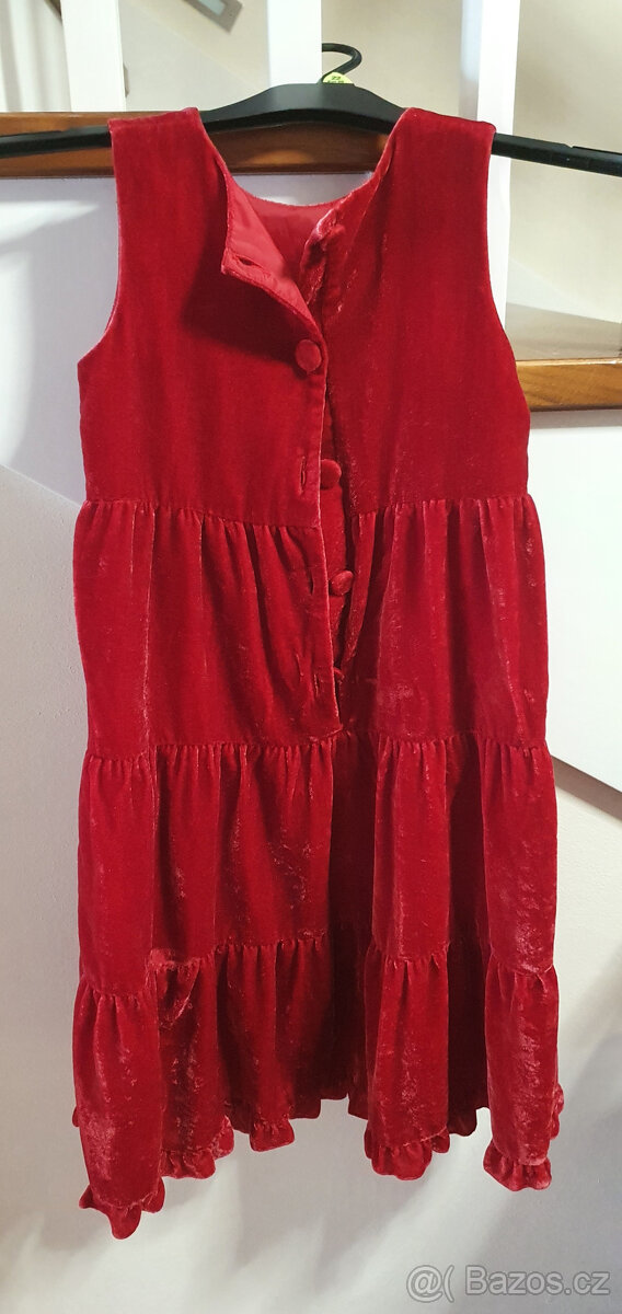 Sametové šaty vel. 140 - 3