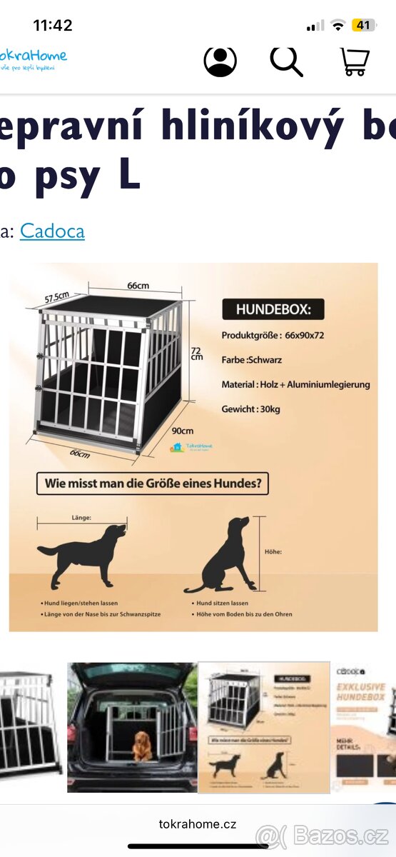 Hliníková klec pro psa velikost L - 3