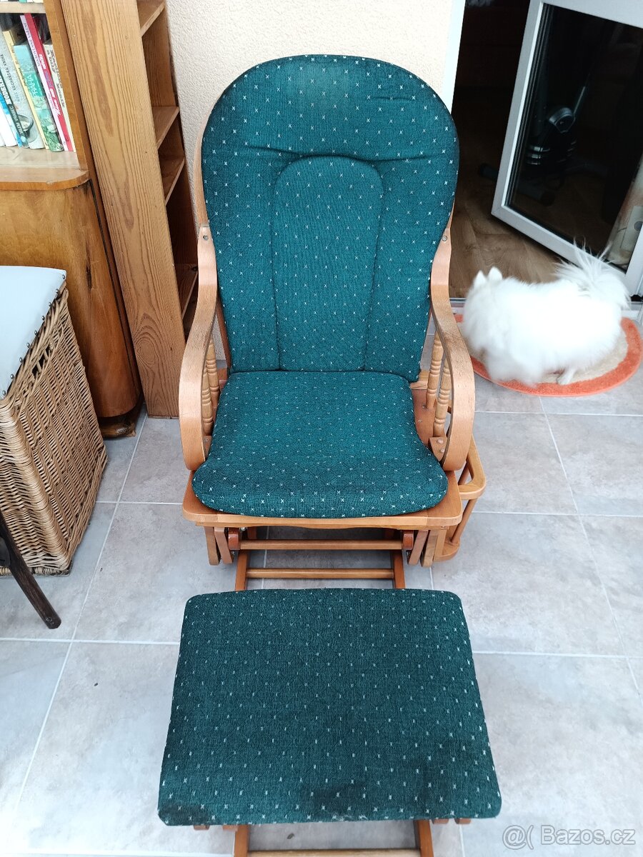 Houpací křeslo s houpací podnožkou - 3