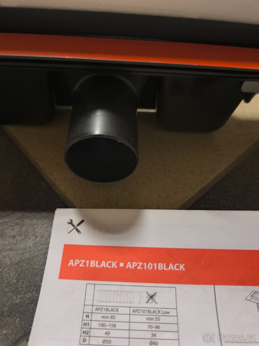 Sprchový žlab alcadrain,alcaplast APZ1-BLACK 650 - 3