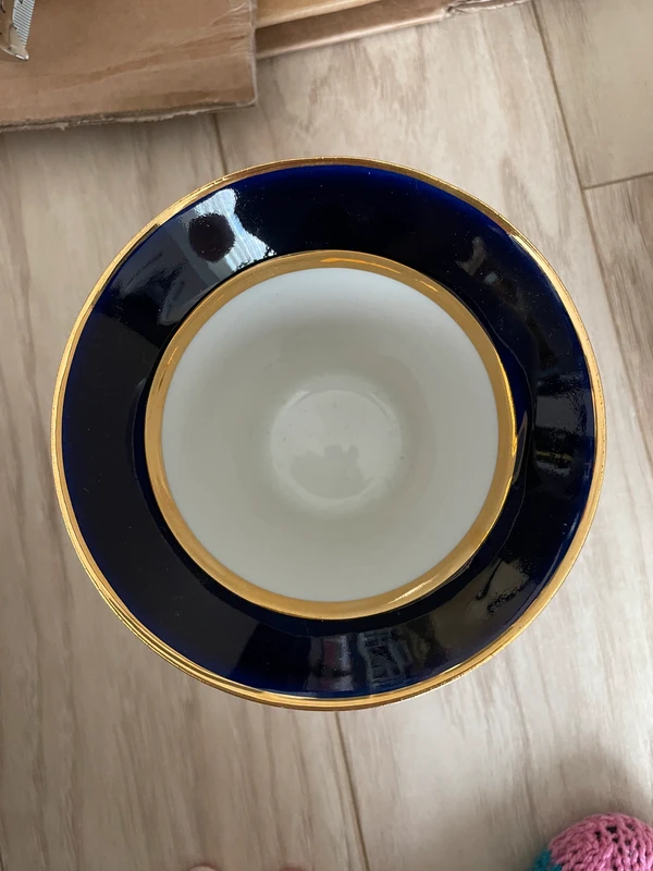 Porcelánová váza Kobaltová květina RoyalDux Duchcov - 3