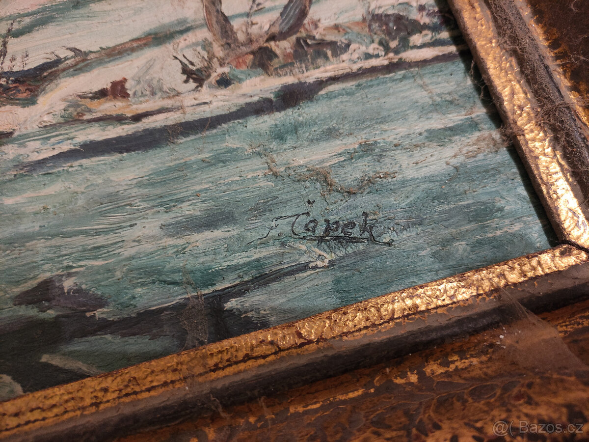 Obraz krajiny - Čapek, starožitnost - 3