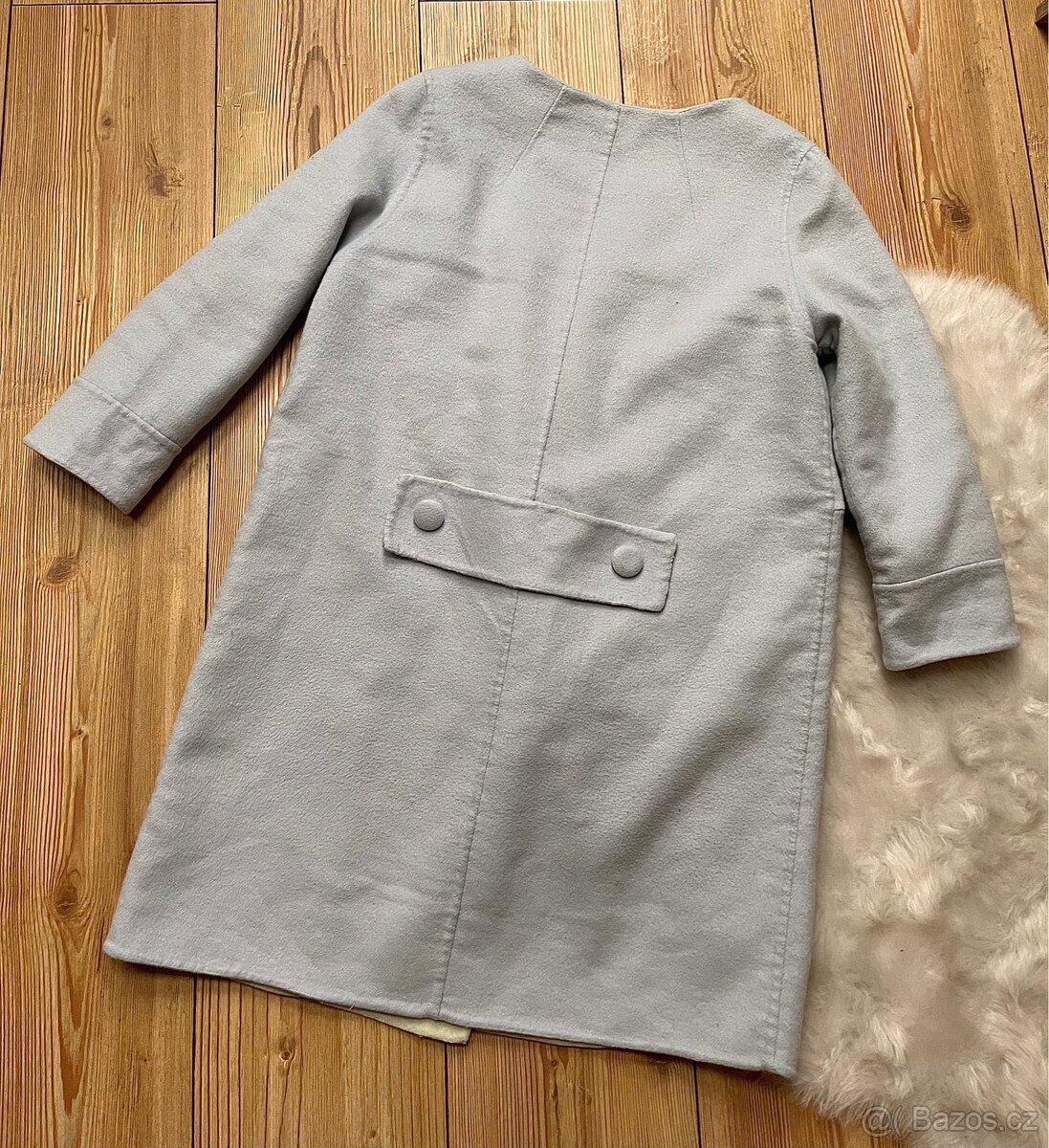 Dámský světle modrý kabát vel. M - 3