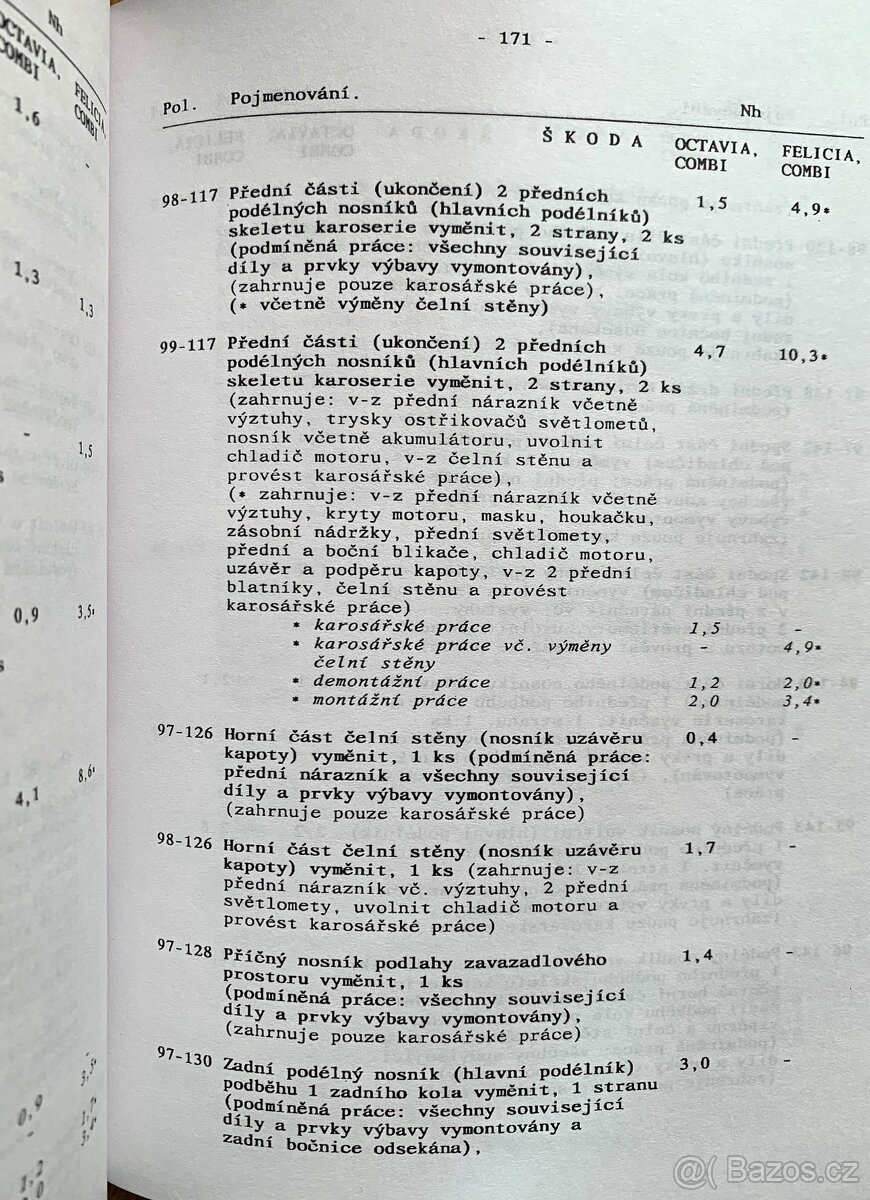 Časové normy oprav TAOP - 3
