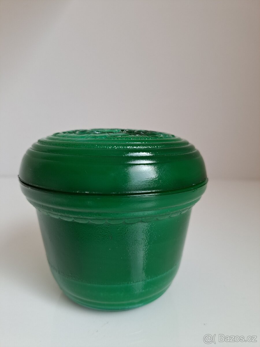 Malachitové sklo - dóza - 3