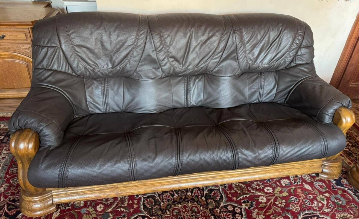 Rustikální kožená sedací souprava,6089 - 3