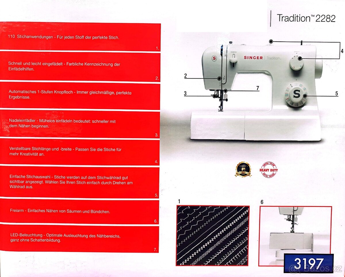 Šicí stroj Singer,nový nepoužitý, Německo, 3r.zár. - 3