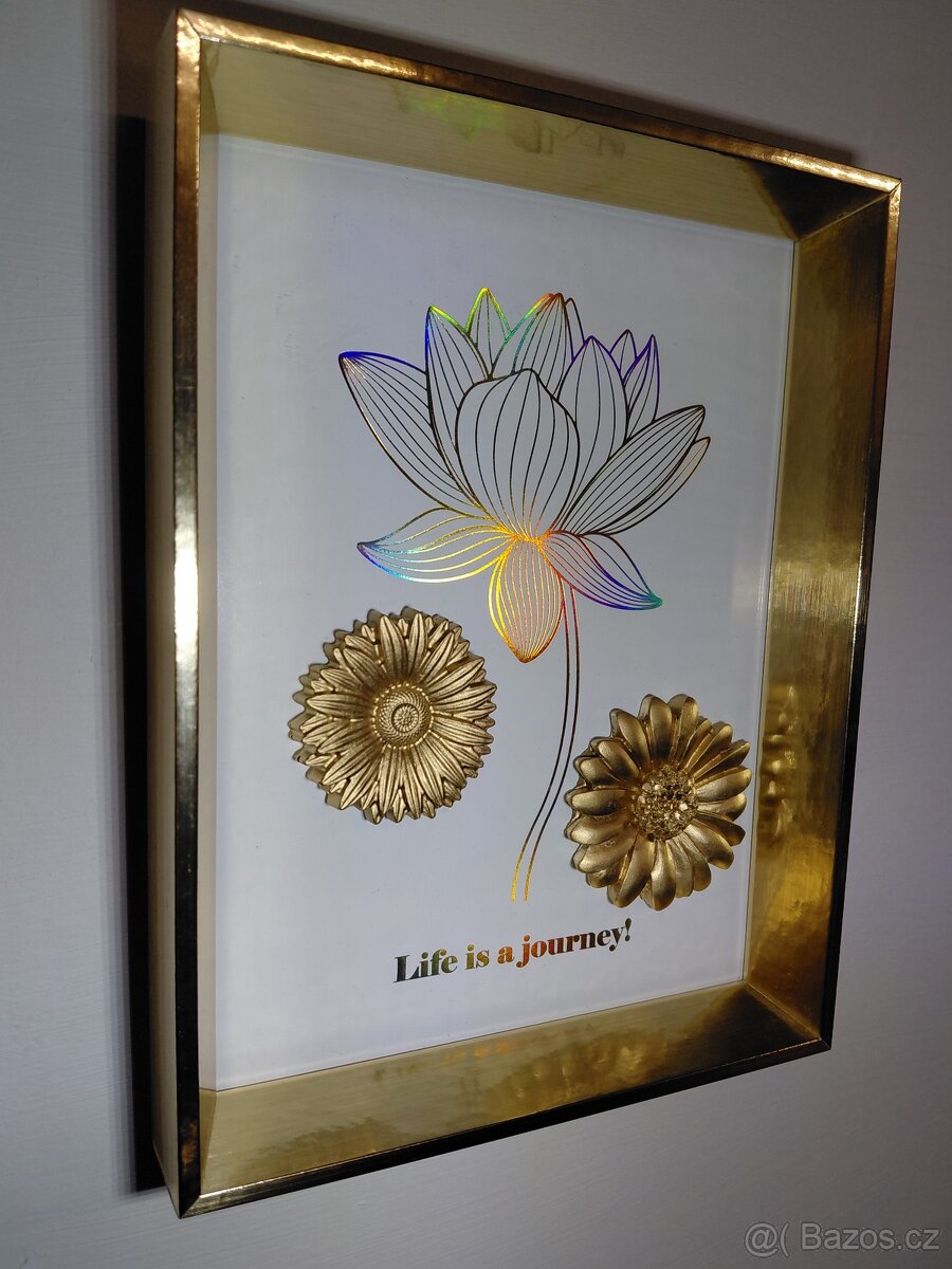 Valentýn gold obraz & 3D květy 1/1 - 3