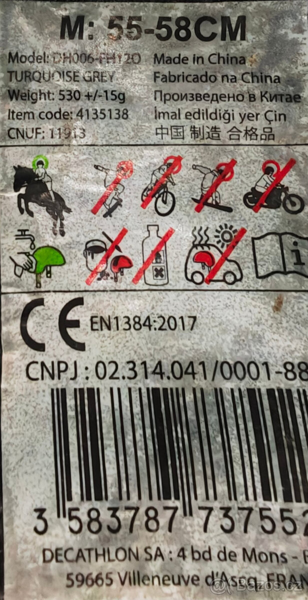 Dětská jezdecká helma Turquoise - 3