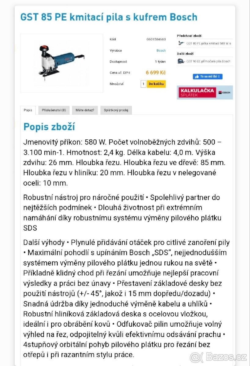 Bosch GST85PE, Profi kmitací pila - 3