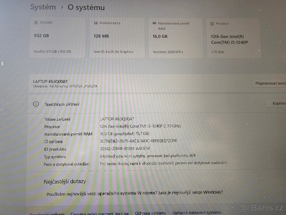 Notebook Asus vivobook 15X1502Z - 3