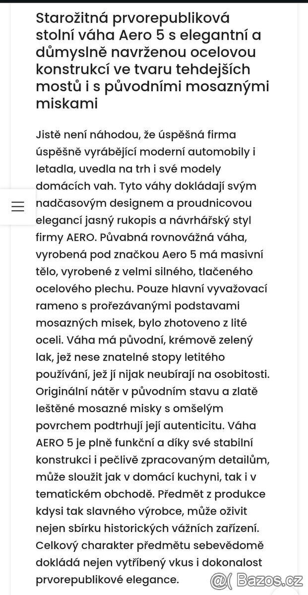 Prvorepubliková váha Aero 5 - 3