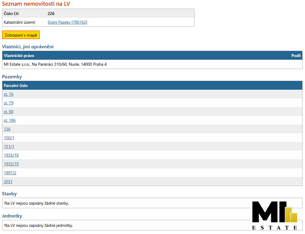 Prodej stavebních pozemků v obci Dolní Paseka o celkové výmě - 3