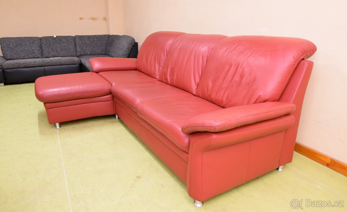 Sedací souprava rohová - kůže - SLEVA - 3