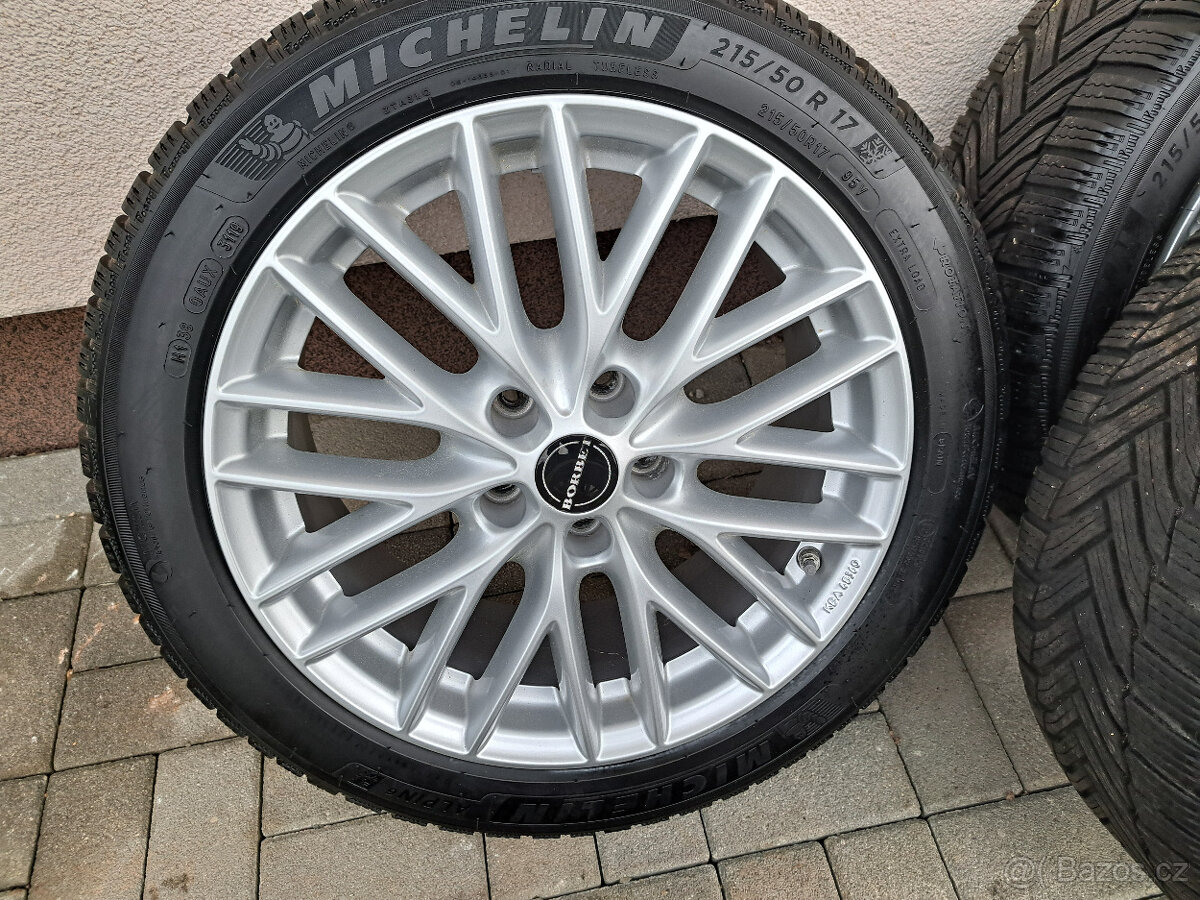 Alu kola Borbet 17" 5x112 + zimní pneu 215/50/17 - 3